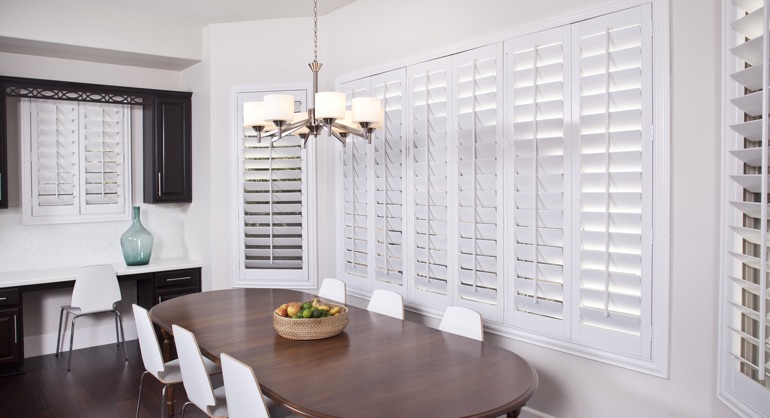 classic shutters in Sacramento kitchen